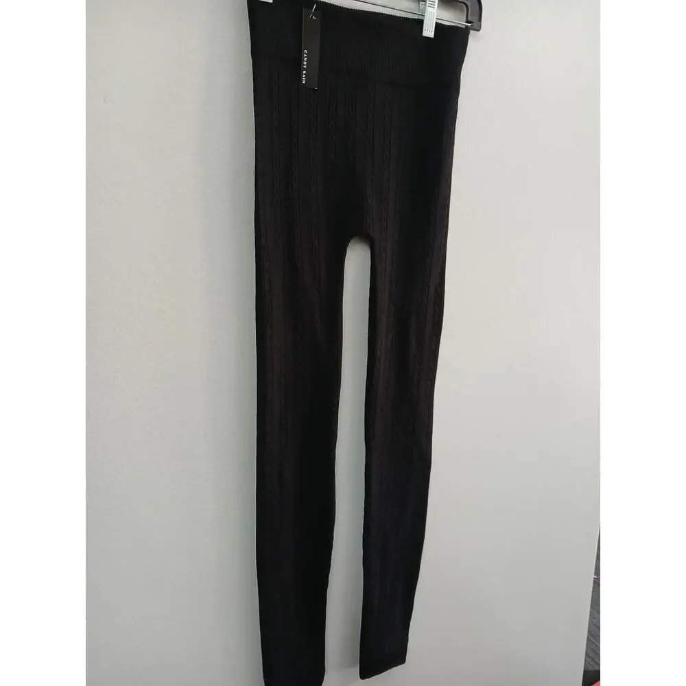 Candy Rain seamless cable knit leggings, small/medium